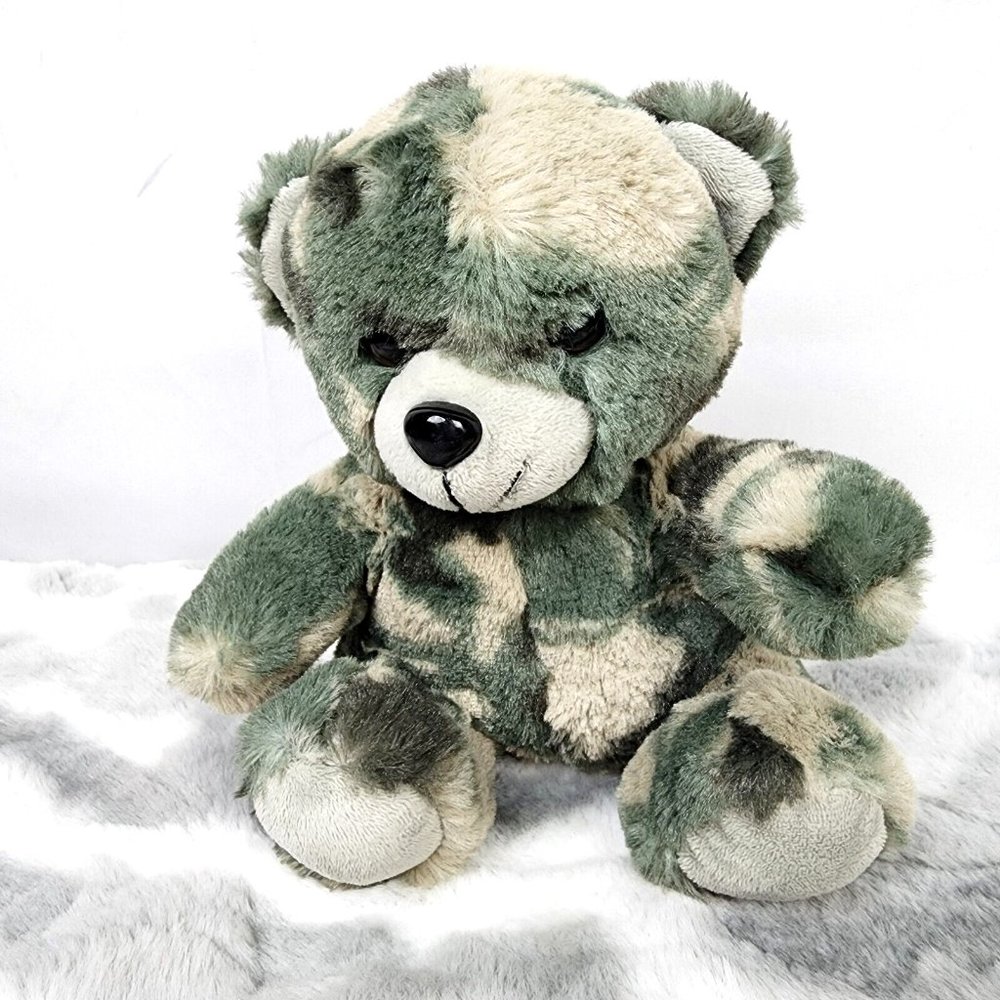 Bear Forces of America Camouflage Military Teddy Bear Collectible Plush 1989- 7"